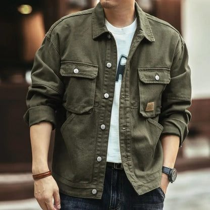 Orvane Relaxed Contrast Collar Denim Jacket