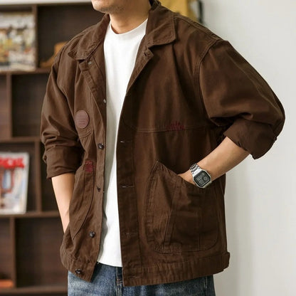 Orvane Relaxed Contrast Collar Denim Jacket