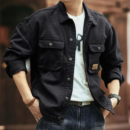 Orvane Relaxed Contrast Collar Denim Jacket