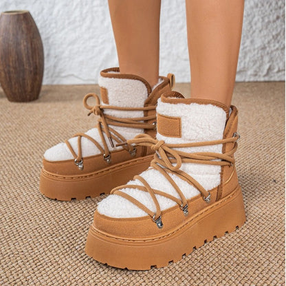 Palmer Platform Shearling Lace-Up Boots