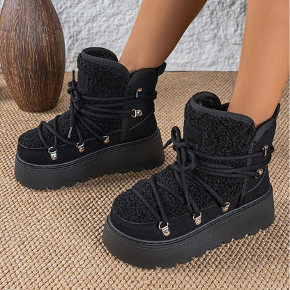 Palmer Platform Shearling Lace-Up Boots