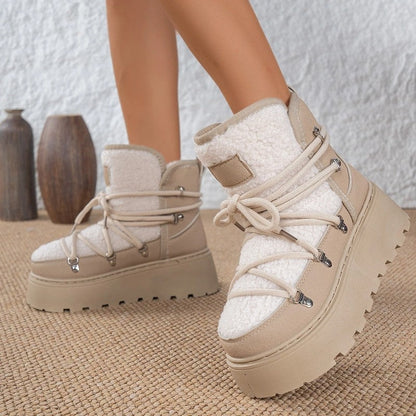Palmer Platform Shearling Lace-Up Boots