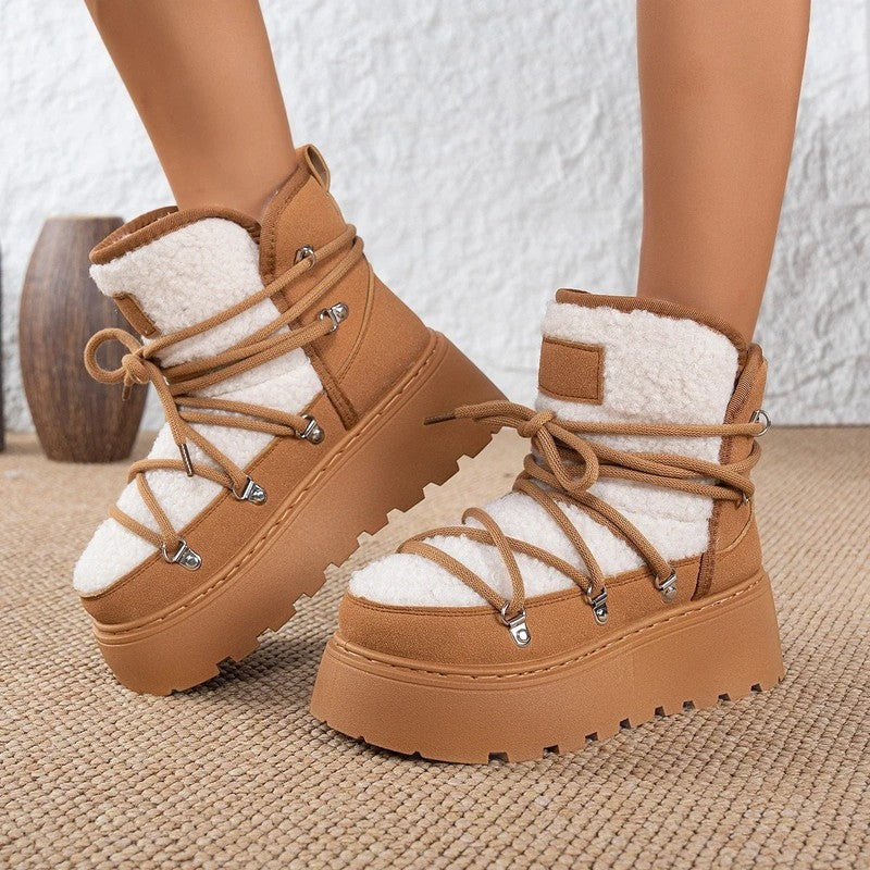 Palmer Platform Shearling Lace-Up Boots