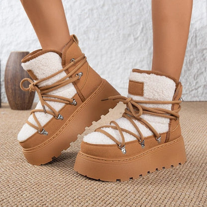 Palmer Platform Shearling Lace-Up Boots