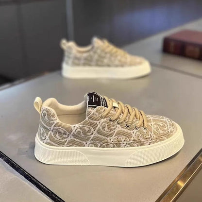 Paolo Men's Patterned Canvas Low Top Sneakers
