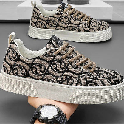 Paolo Men's Patterned Canvas Low Top Sneakers