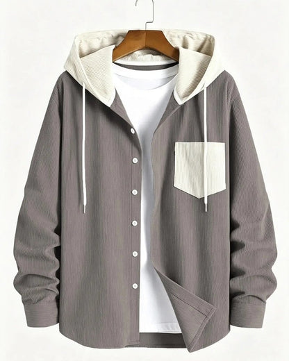 Philip Hooded Contrast Pocket Button-Up Shirt