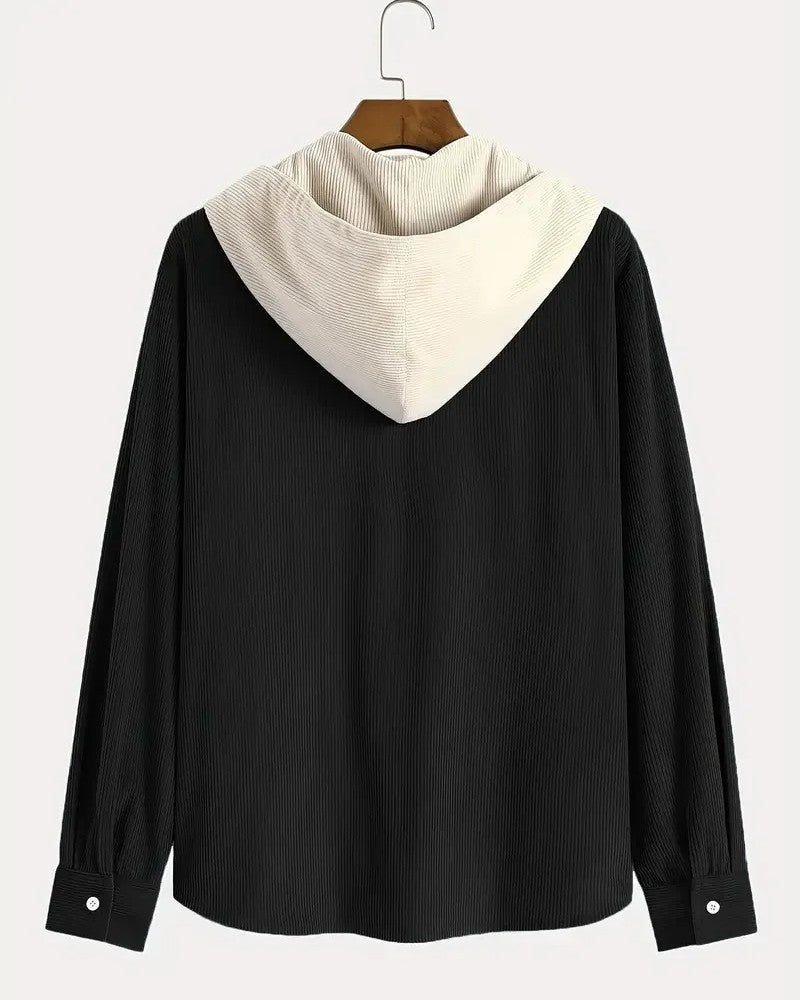 Philip Hooded Contrast Pocket Button-Up Shirt