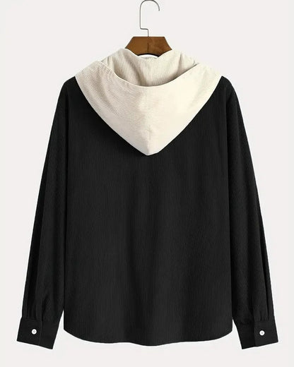 Philip Hooded Contrast Pocket Button-Up Shirt
