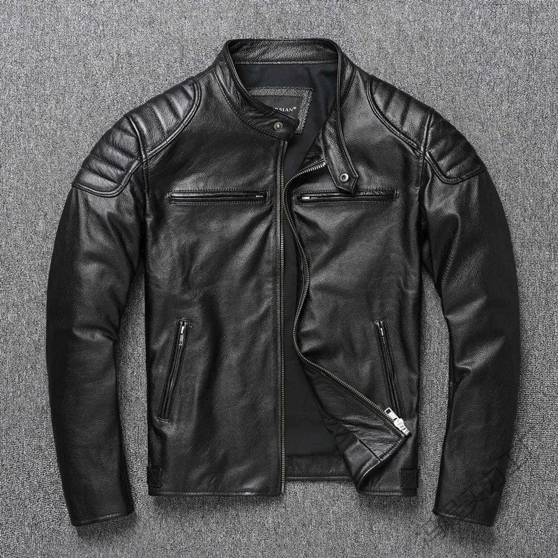 Ravino Moto Quilted Leather Jacket