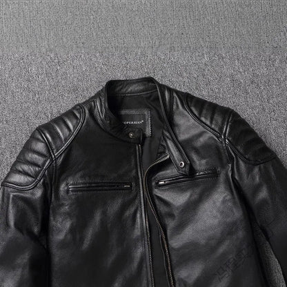 Ravino Moto Quilted Leather Jacket