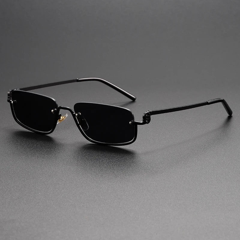 Renzo Rectangular Metal Frame Sunglasses