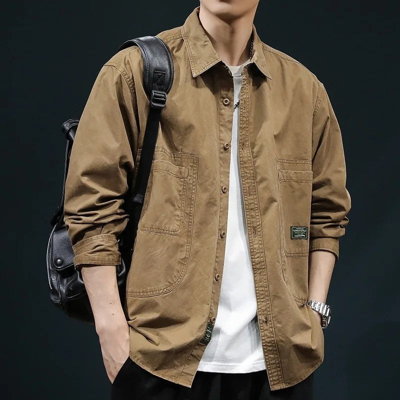 Renzo Relaxed Button-Up Utility Shirt Jacket