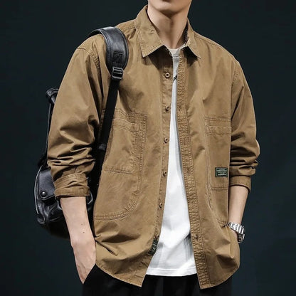 Renzo Relaxed Button-Up Utility Shirt Jacket