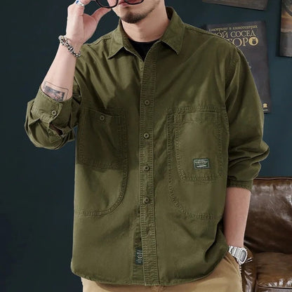 Renzo Relaxed Button-Up Utility Shirt Jacket