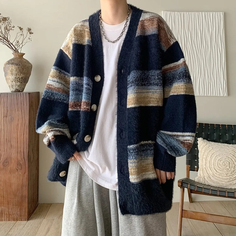 Ricardo Relaxed Striped Knit Cardigan