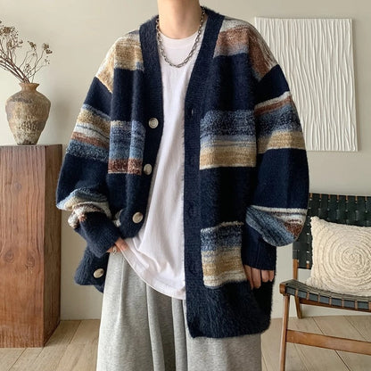 Ricardo Relaxed Striped Knit Cardigan