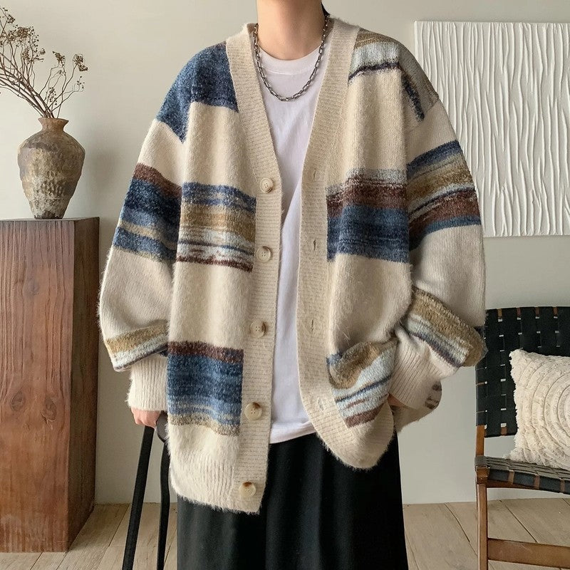 Ricardo Relaxed Striped Knit Cardigan