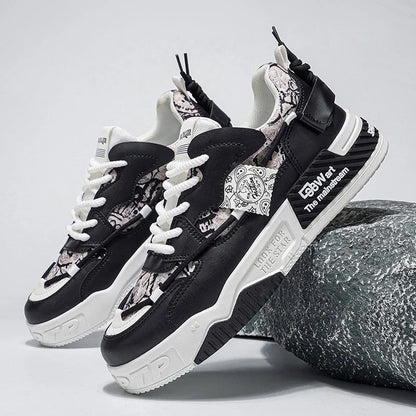 Rivaro Mixed Pattern Chunky Sole Sneakers