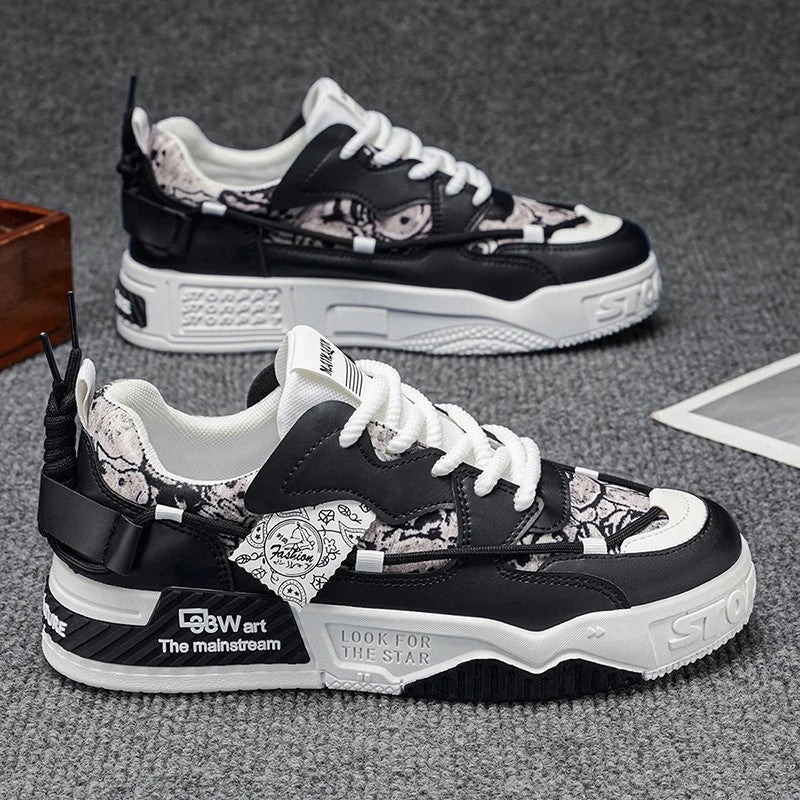 Rivaro Mixed Pattern Chunky Sole Sneakers
