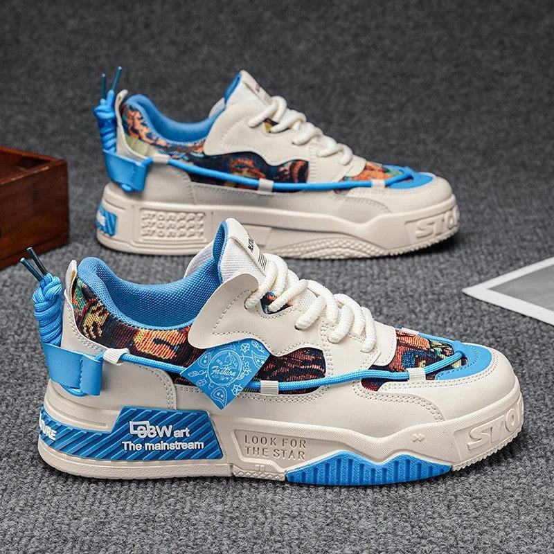 Rivaro Mixed Pattern Chunky Sole Sneakers