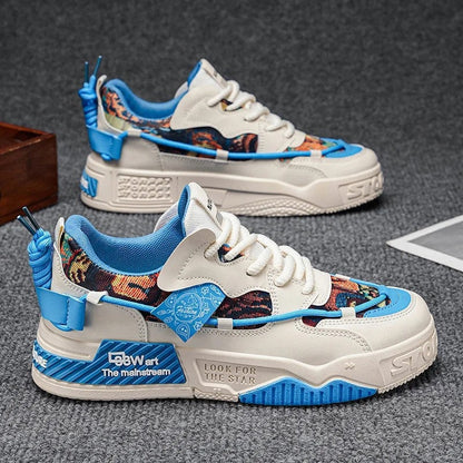 Rivaro Mixed Pattern Chunky Sole Sneakers