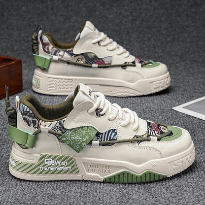 Rivaro Mixed Pattern Chunky Sole Sneakers