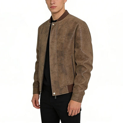 Plus Size Rivaro Relaxed Faux Leather Bomber Jacket