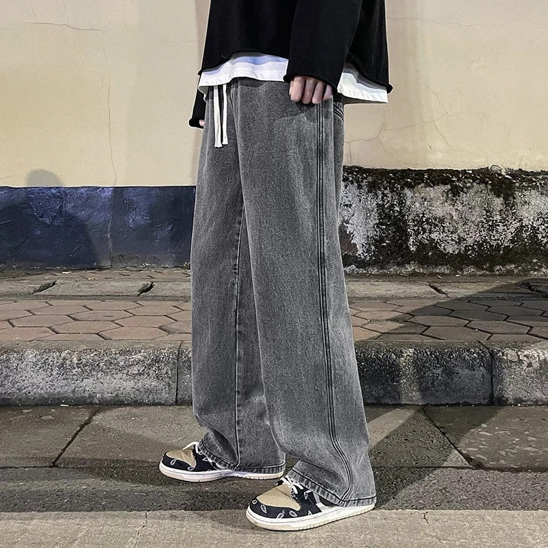 Rivaro Relaxed Wide-Leg Denim Pants