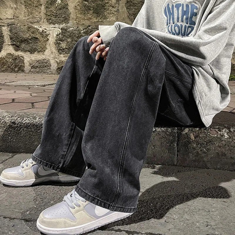 Rivaro Relaxed Wide-Leg Denim Pants