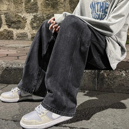 Rivaro Relaxed Wide-Leg Denim Pants