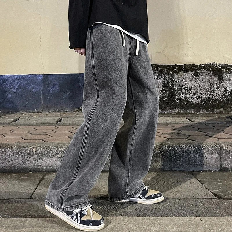Rivaro Relaxed Wide-Leg Denim Pants