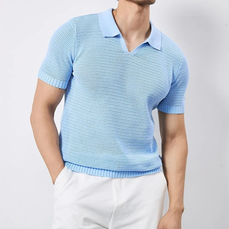 Robert Men's Open Knit Polo Shirt