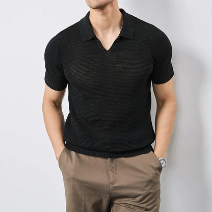 Robert Men's Open Knit Polo Shirt