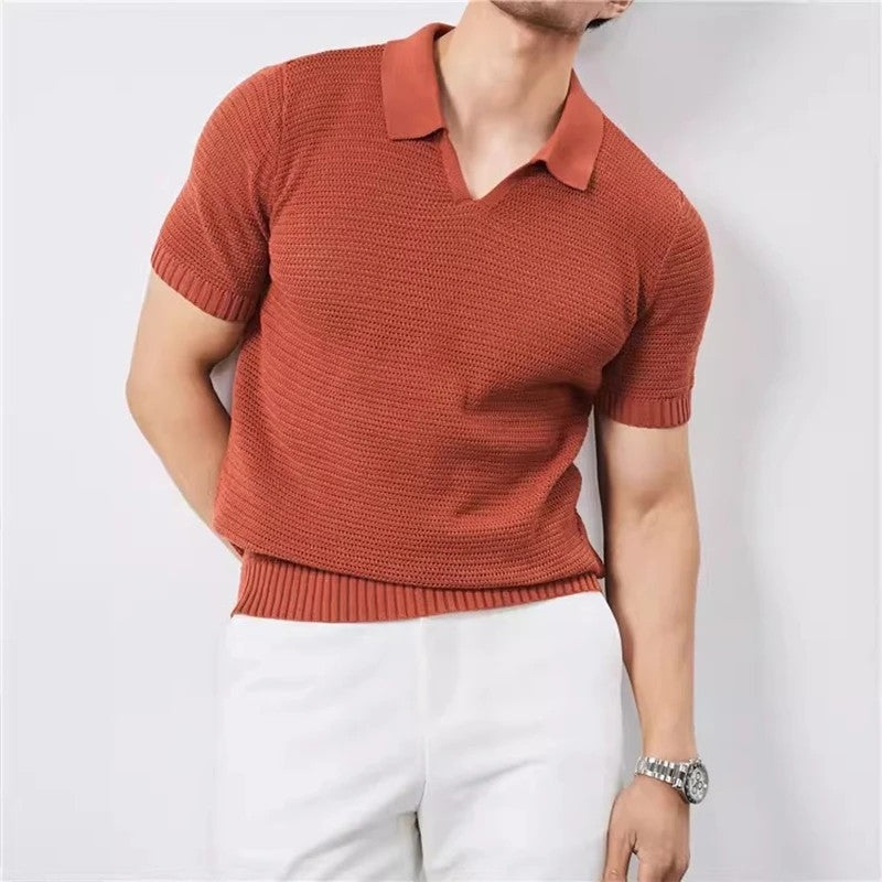 Robert Men's Open Knit Polo Shirt