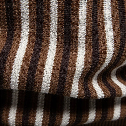 Roveno Retro Knit Open-Collar Polo Shirt
