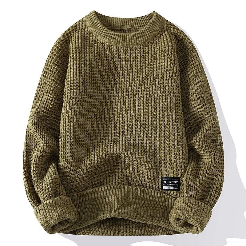 Rovik Textured Waffle Knit Pullover Sweater