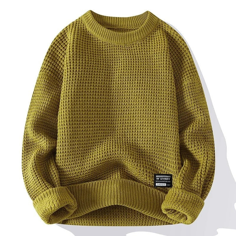 Rovik Textured Waffle Knit Pullover Sweater
