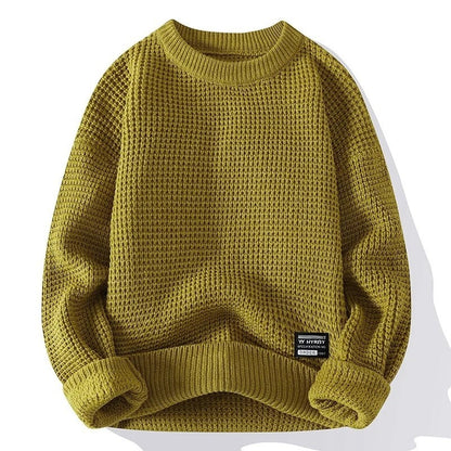 Rovik Textured Waffle Knit Pullover Sweater