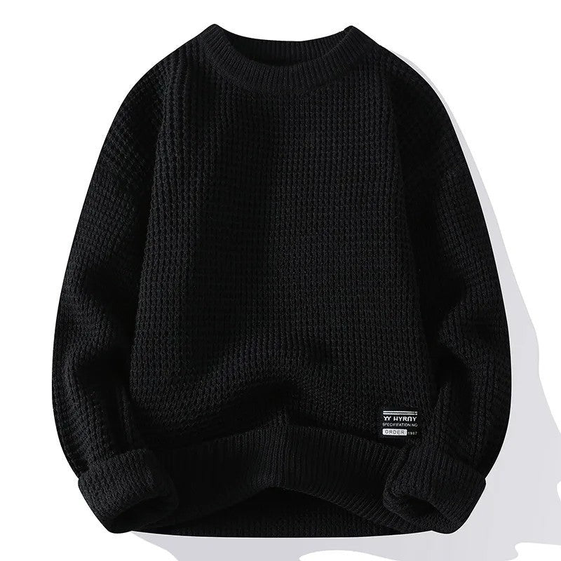 Rovik Textured Waffle Knit Pullover Sweater
