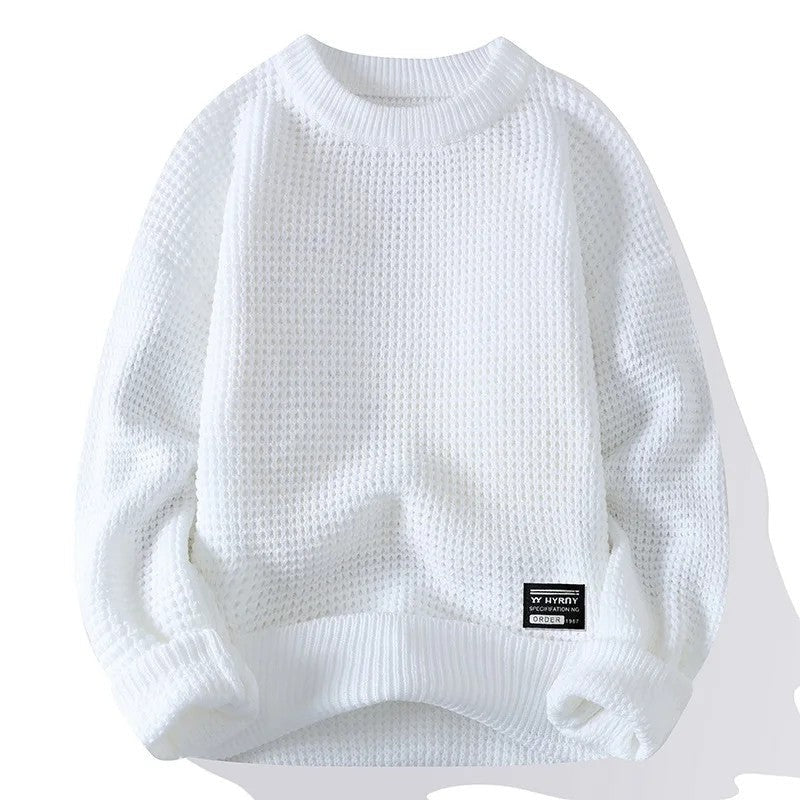 Rovik Textured Waffle Knit Pullover Sweater