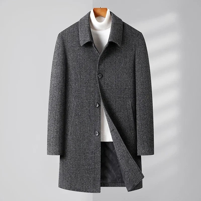 Ruvier Tailored Wool Blend Overcoat