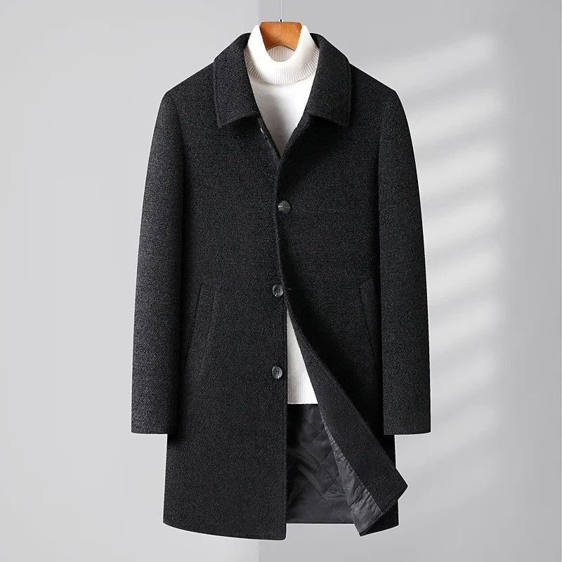 Ruvier Tailored Wool Blend Overcoat