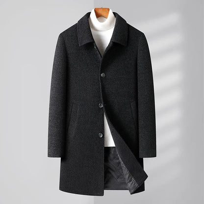 Ruvier Tailored Wool Blend Overcoat