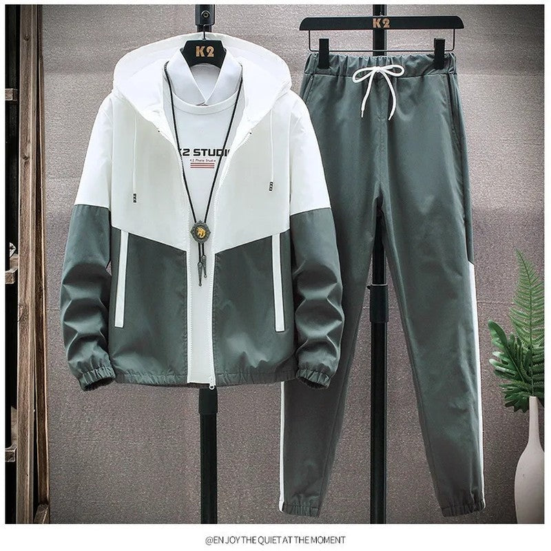 Ruvino Colorblock Hooded Windbreaker Tracksuit