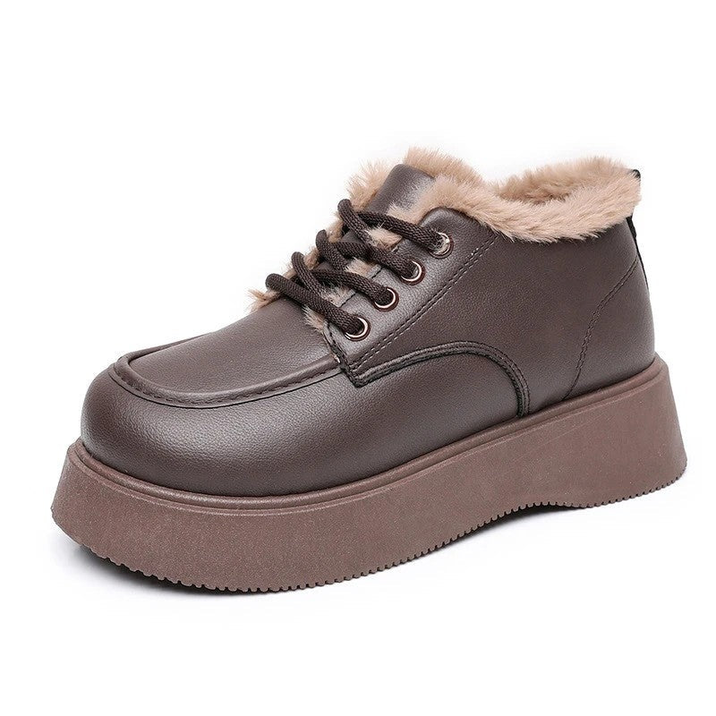 Sabriel Platform Faux Fur Lace-Up Sneakers