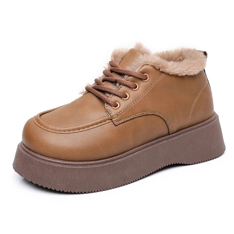 Sabriel Platform Faux Fur Lace-Up Sneakers