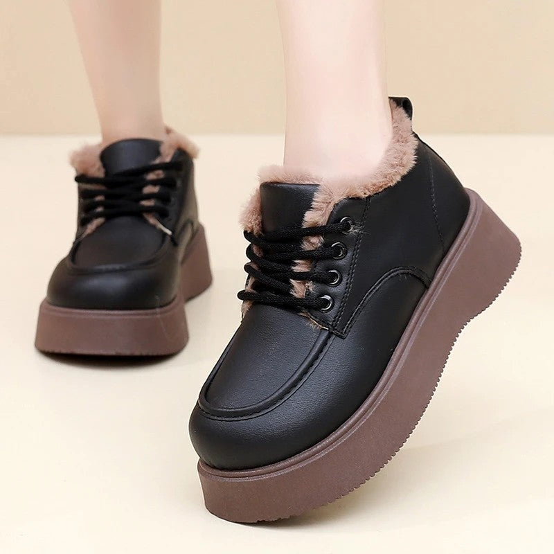 Sabriel Platform Faux Fur Lace-Up Sneakers
