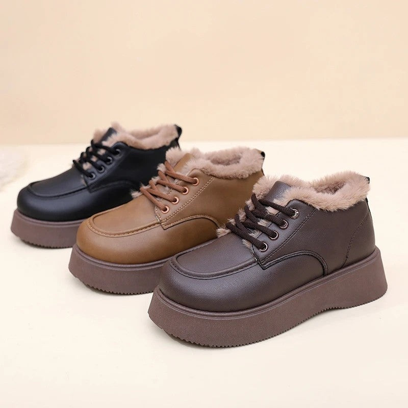 Sabriel Platform Faux Fur Lace-Up Sneakers