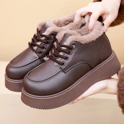 Sabriel Platform Faux Fur Lace-Up Sneakers